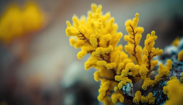 A close up of a yellow flower