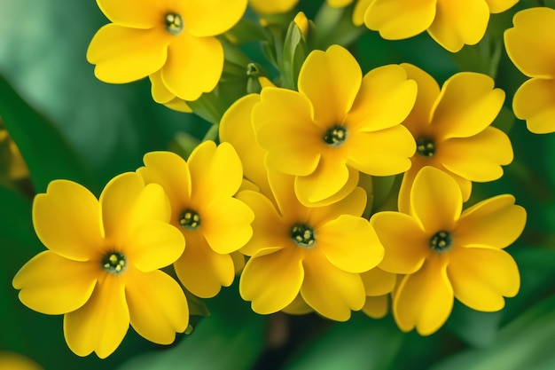 a close up of yellow flowers with the number 3 on them