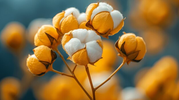 Photo close up of yellow silk cotton flowers