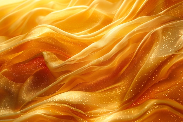 A close up of a yellow silk fabric