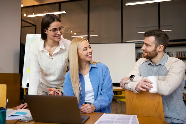 Close up on young business person doing internship