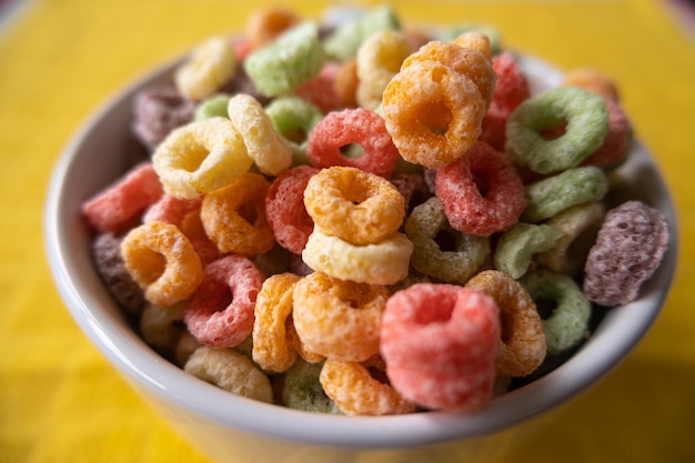 Close view of a colored Breakfast Cereal Bowl