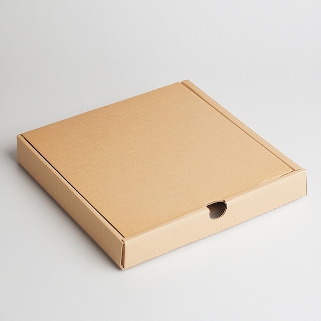 Closed Beige Pizza Box Packaging Mockup