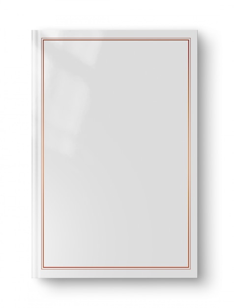 Closed blank book with frame isolated