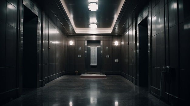 Closed elevator door Generative Ai