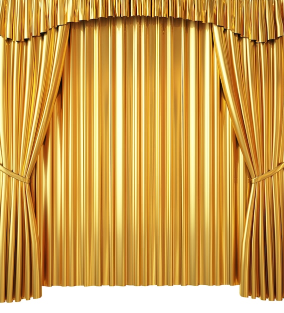 Closed golden curtain