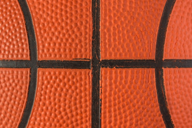 Closed up view of basketball for background. Basketball.