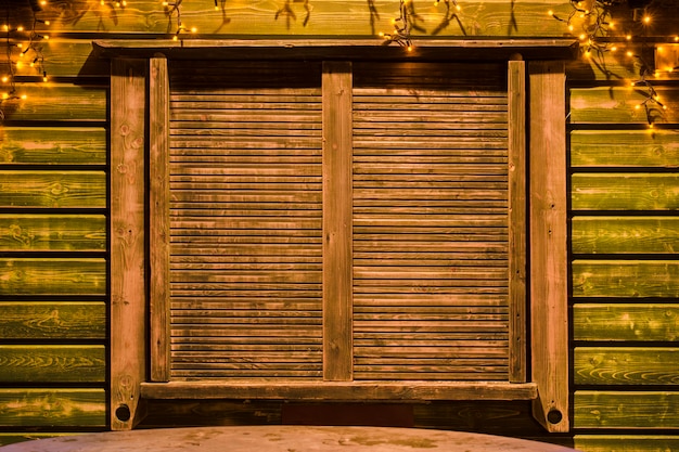 Closed wooden shutters