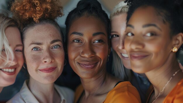 CloseKnit Diverse Group of Women Smiling Together