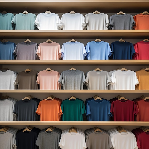 a closet full of shirts that are for sale