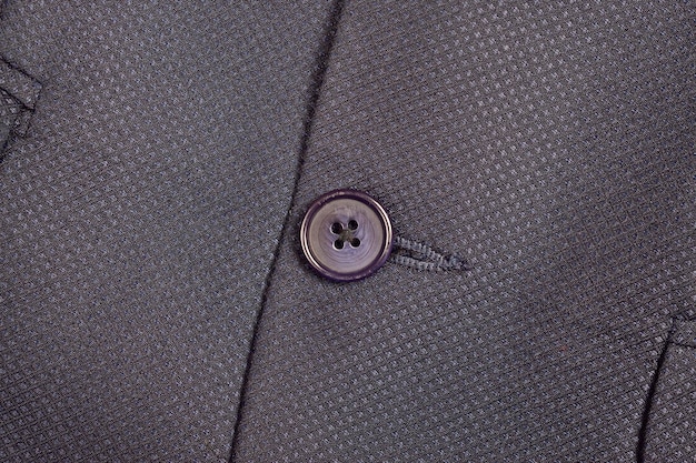 Closeuo of blue button on coat