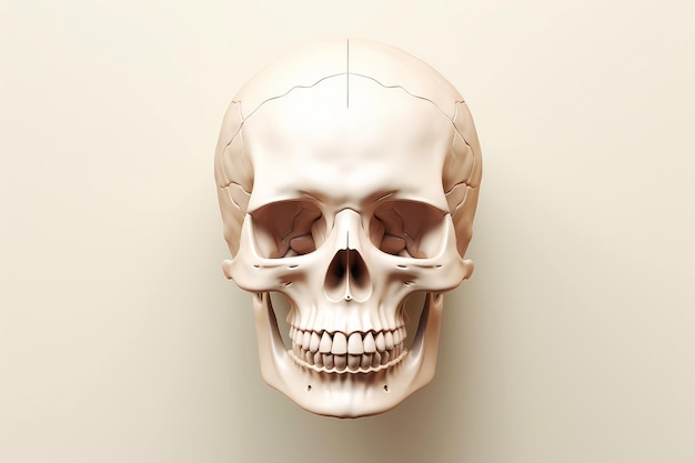 Photo closeup 3d mockup of abstract skull with minimal background generative ai