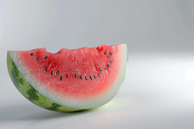 Closeup 3D Rendering of Watermelon on White Background