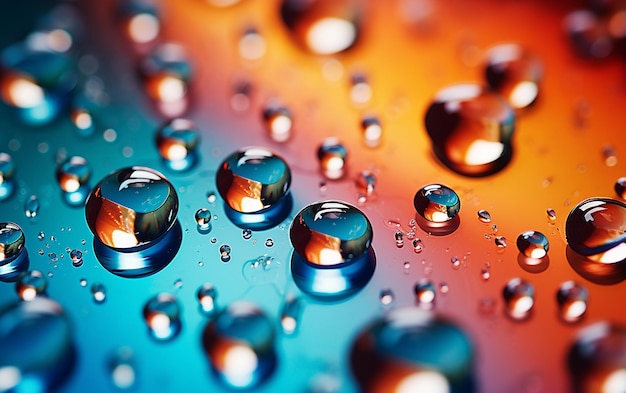 CloseUp Abstract Photography Colorful Water Droplets Generative AI