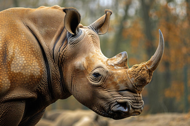 Closeup of an african rhino high quality high resolution