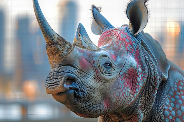 Closeup of an african rhino high quality high resolution