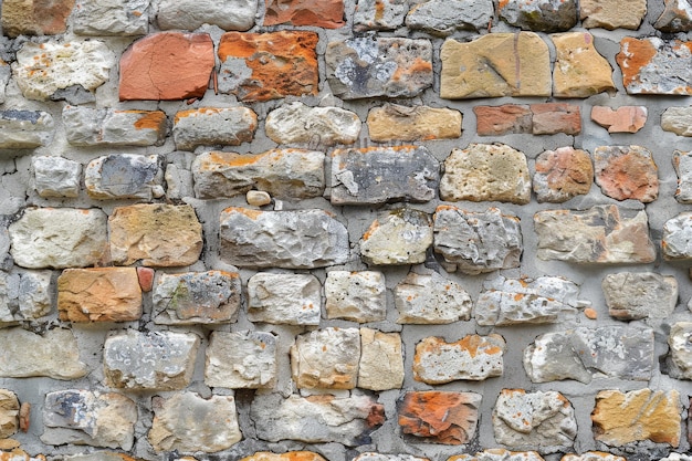 CloseUp of Ancient Stone Wall from an 18th Century Structure