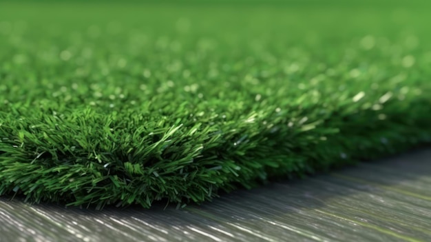 closeup of artificial green grass