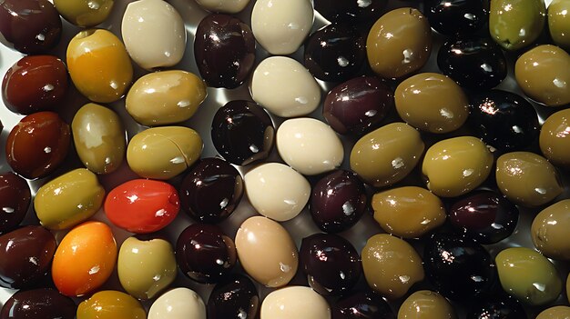 Photo a closeup of an assortment of olives