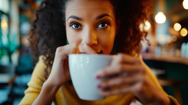 Closeup of an attentive persons face during an online event symbolizing active engagement and elearning