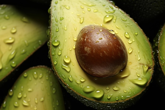 Photo closeup of avocados smooth creamy flesh natural snack fresh fruit avocado image photography