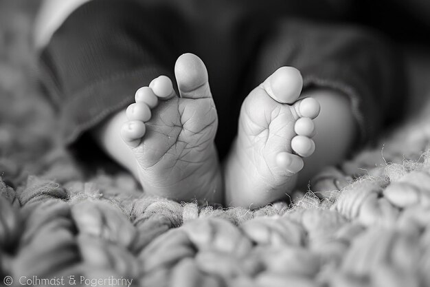 Photo closeup of a babys tiny feet in cozy socks symbolizing love family bonding and serenity aig62