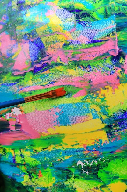 Closeup background of brush and palette.