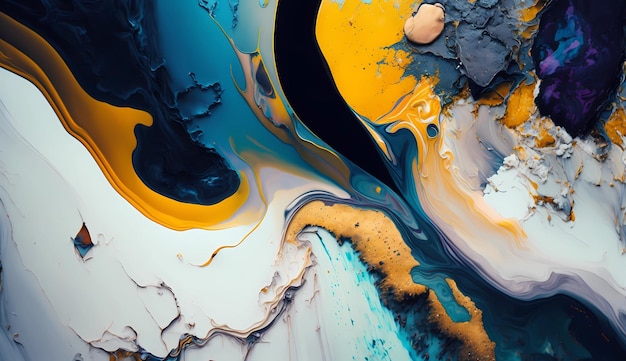 Closeup background image of ink paint marble colorful image High texture oil painting abstract