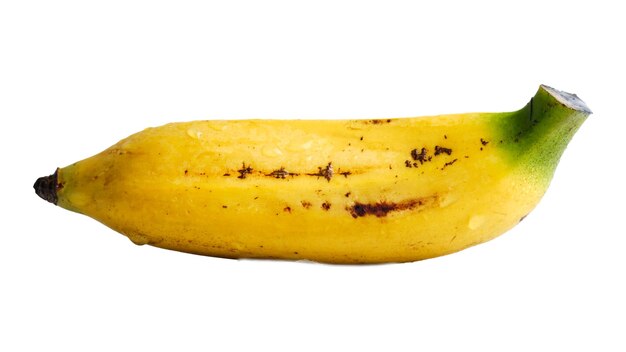 Closeup Banana with Droplets on Isolated White or Transparent Background