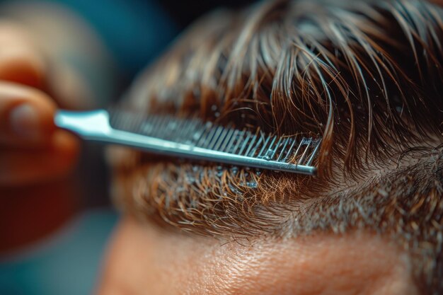 Closeup of a barbers skilled hands crafting a perfect hairstyle