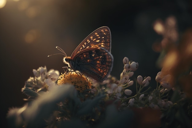 Closeup of Beautiful Butterfly on Flower for Nature Outdoors Wildlife Insects Butterflies