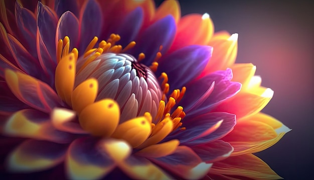 Closeup of a Beautiful Colorful Flower