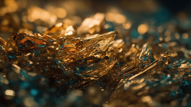 Closeup of Beautiful Crystals with Radiant Shine and Unique Formation Generative AI