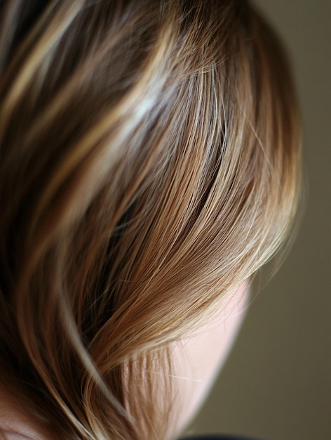 Photo closeup of beautiful hair texture and color soft focus background