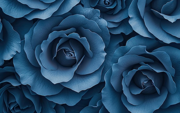 A closeup of beautifully blue roses background professional advertising post photo ai generated