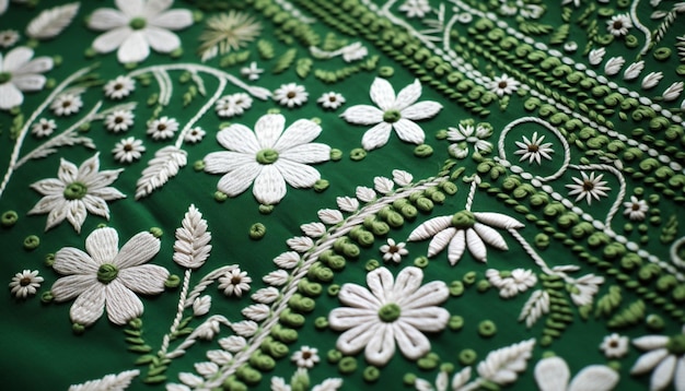 Photo a closeup of a beautifully embroidered pakistani textile