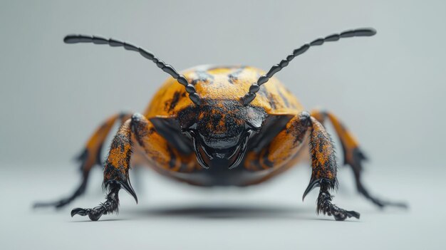 Closeup of a Beetle with Orange and Black Stripes