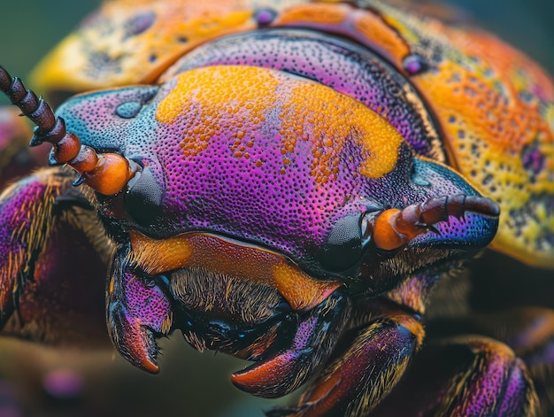 Closeup of a beetles carapace