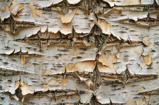 Photo closeup of birch tree bark texture for nature and background use