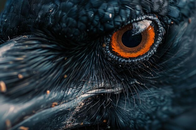 Closeup of a birds eye with fine details A mesmerizing macro shot focusing on the intricat