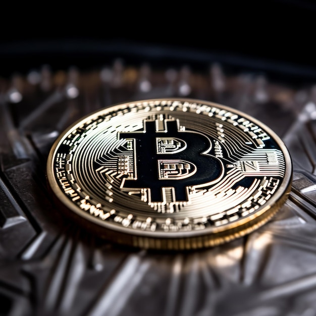 Closeup of a Bitcoin with a Unique Backdrop