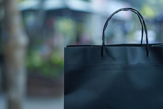 Photo closeup black friday sign on shopping bag