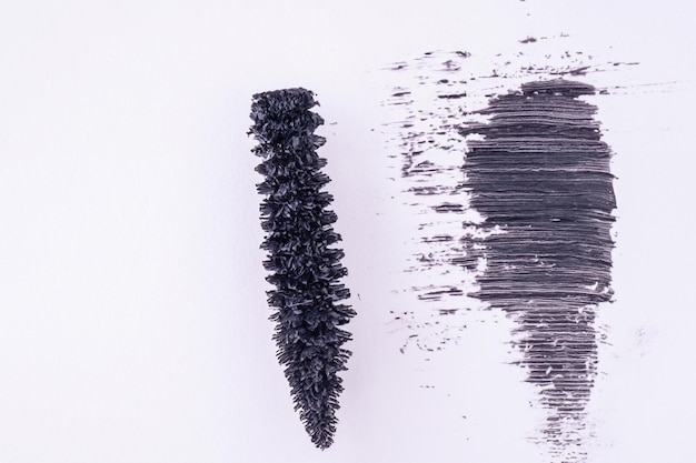 CloseUp of Black Mascara Brush Stroke