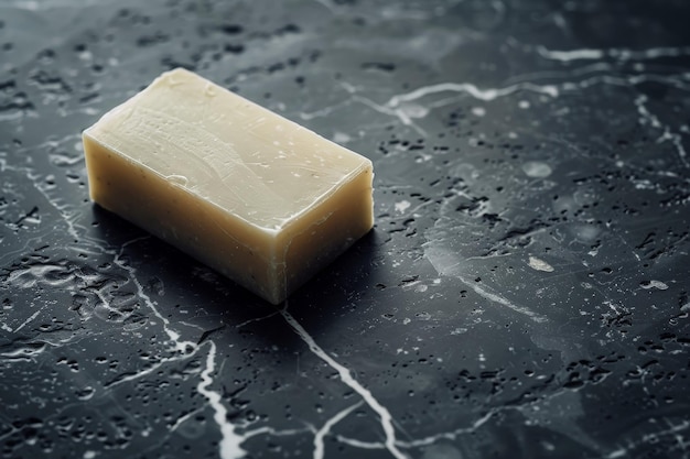 Closeup of a block of parmesan cheese on a dark background