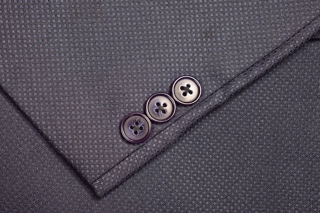 Closeup of blue button on coat