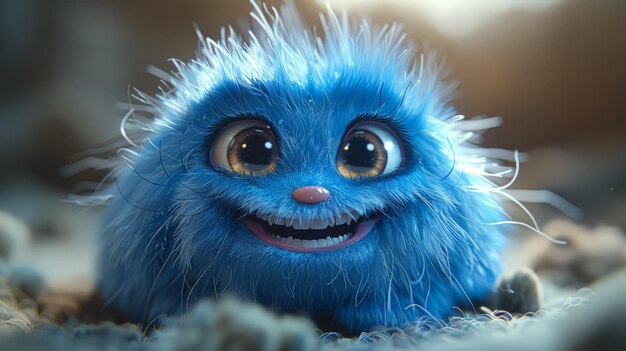 CloseUp of a Blue Furry Animal