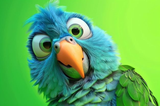 CloseUp of a Blue and Green Parakeet