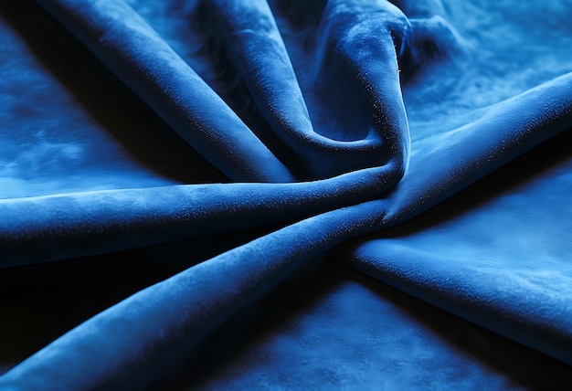 Photo closeup blue suede fabric rough velvet fabric