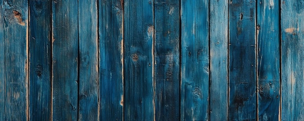 Closeup of Blue Wooden Planks Rustic Wall with Ocean Shades and Brown Hints