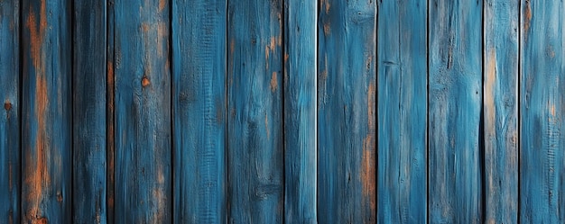 Closeup of Blue Wooden Planks Rustic Wall with Ocean Shades and Brown Hints